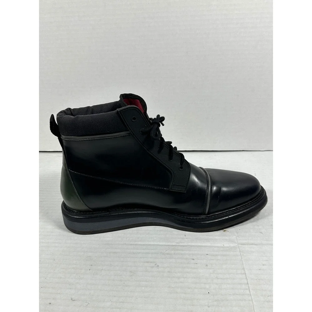 Vintage Foundry Co VF1392 Mens Black Leather Lace Up Boots Size 12 Red Lining